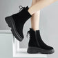Korean Version F Martin Boots Female British Style Platform Velvet Shoes Autumn Winter Thick-soled Short-tube Women's Plush Boots