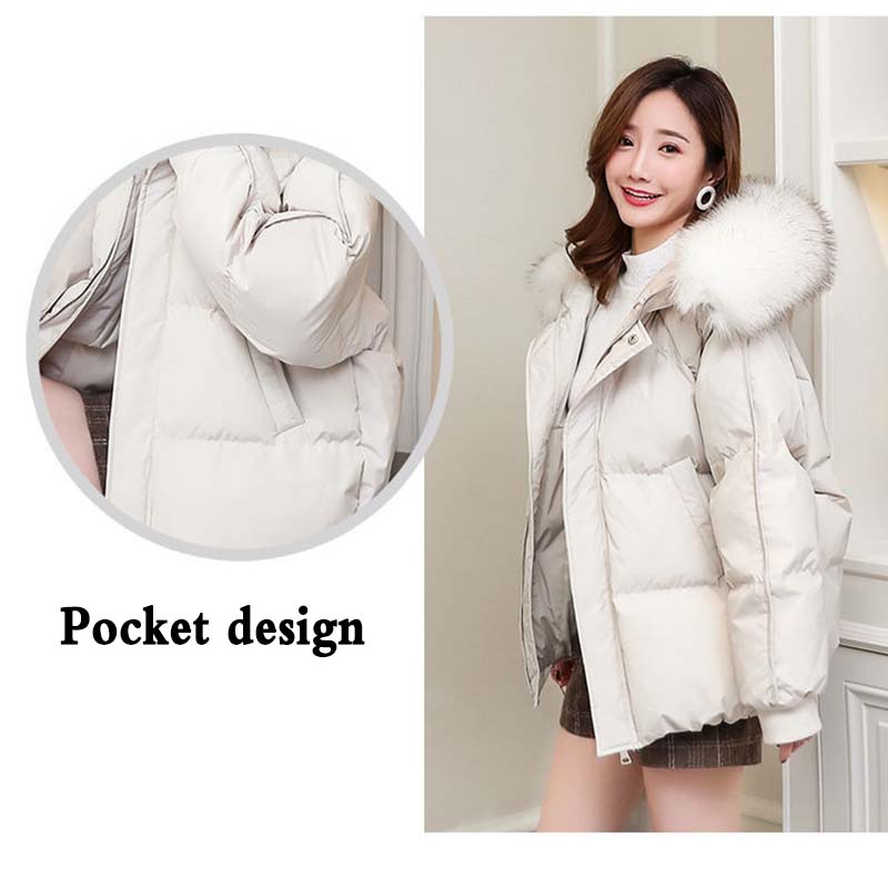 Women's Short Cotton Coat Students Loose Fashion Casual Cotton Coat Thick Bread Coat