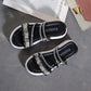 Women's Sandals Fairy Style Summer Flat Beach Two Wear Roman Sandals and Slippers