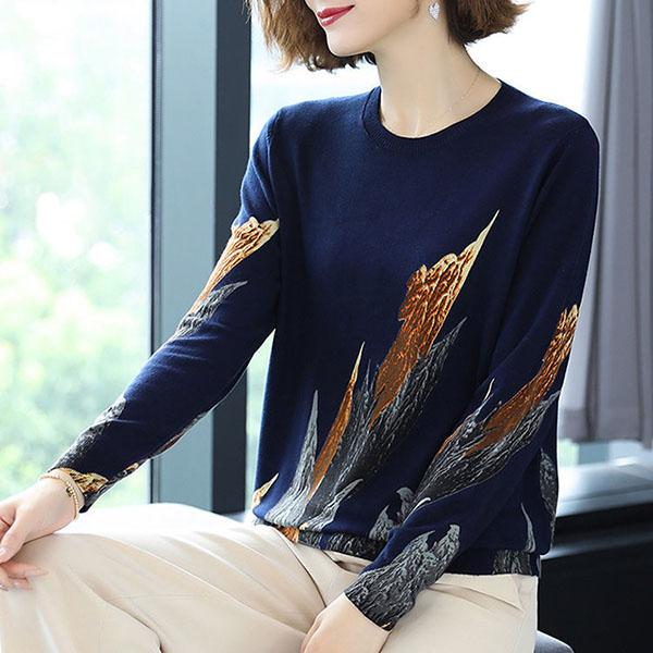 Plus Size Woolen Sweater Women Comfortable High-end Printed Cashmere Sweater Winter Wool Knitted Bottoming Sweater Elastic Jumper Top