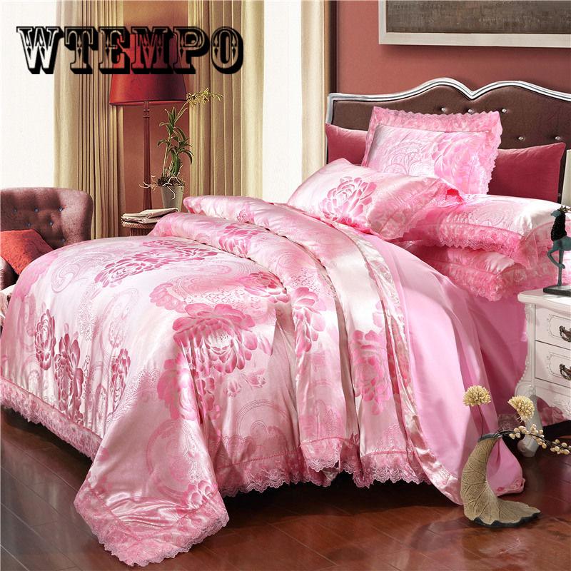 Jacquard Fabric Bedding sets King Queen size Bed set Duvet cover set Embroidery Bedsheet