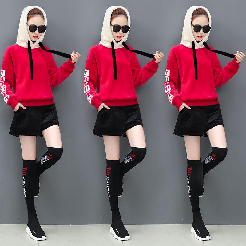 Cotton Women's Sweatshirt Wild Large Size Long Sleeve Warm Hoodie Autumn Winter Sweatshirt