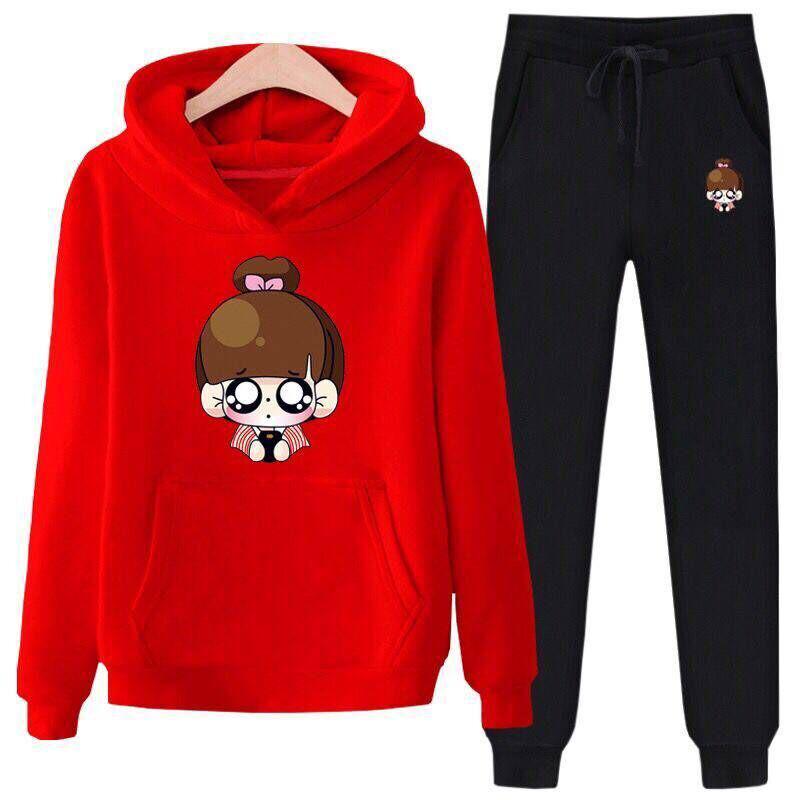 Set Large Size Spring And Autumn Women's 2pcs Set Wild Long-sleeved Casual Sweatshirt