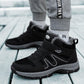 Elderly Shoes Men's Winter Plus Velvet Warm Cotton Shoes Middle-aged Hiking Shoes Anti-slip Soft Bottom Sports Shoes