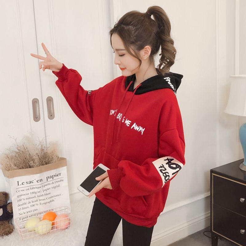 Women's Sweatshirt Wild Large Size Long Sleeve Warm Hood Top Autumn Winter Sweater Cotton