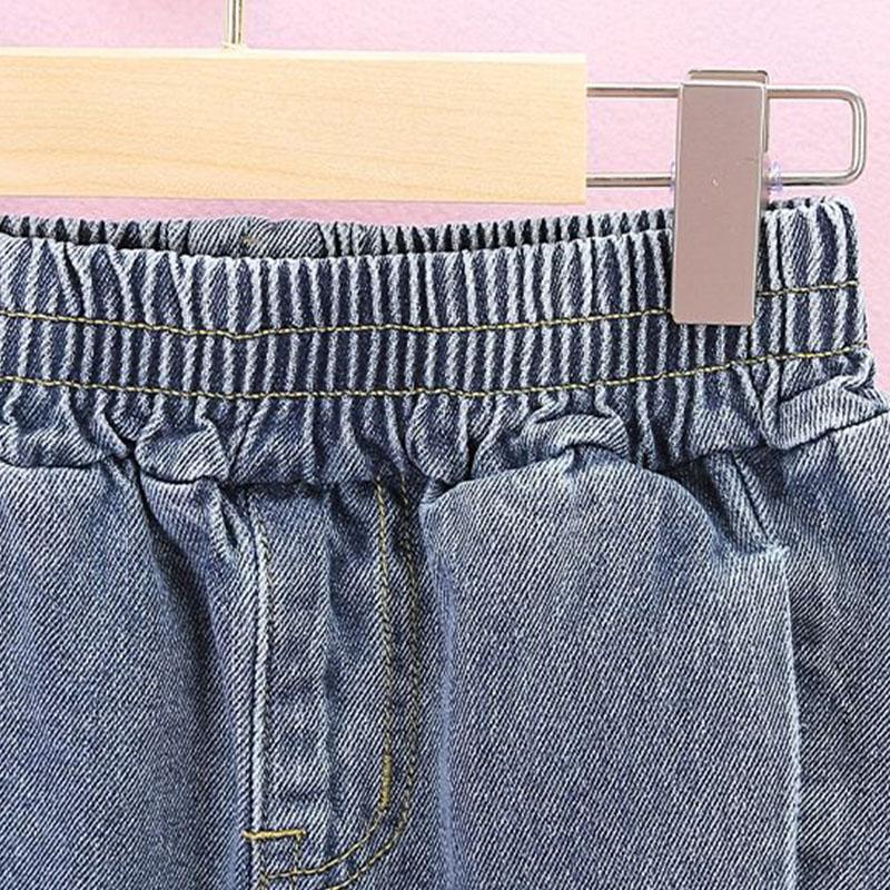 Children's Clothing Girls' Sweater Suit 2021 Jeans Spring and Autumn Clothing Middle and Large Children's Sports Two-piece Suit