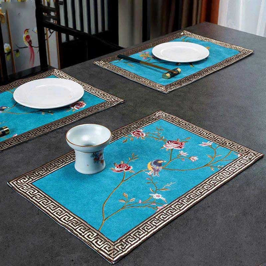 Chinese Style Placemat Insulation Pad Tea Coaster Cotton and Linen Fabric Household Restaurant Table Mat Bowl Mat Tableware Mat