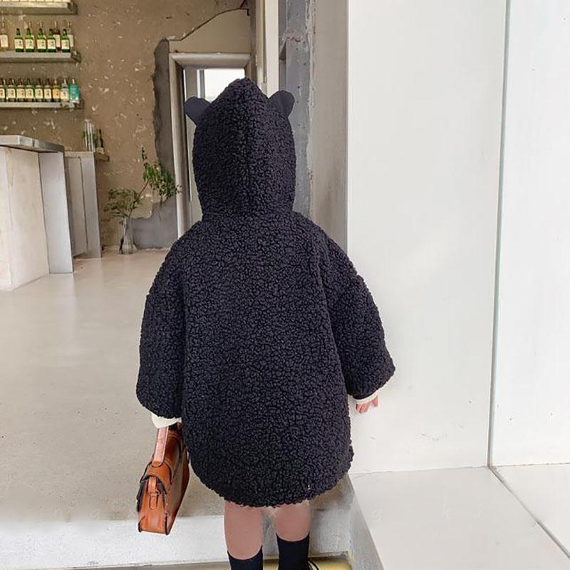 Girls Lamb Wool Warm and Windproof Jacket Autumn and Winter Thick Hooded Winter Clothes
