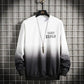 Gradient Sweater Men's Fashion Fat Loose Long Sleeve Round Neck Pullover Plus Fat Plus Size Korean Printed Sweatshirts
