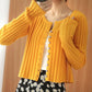 Autumn and Winter Knitted Sweater Fashion Casual Cardigan Jacket Short Long-sleeved Middle-aged Women's Top