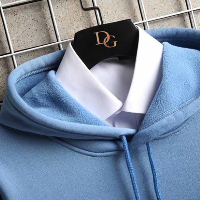 Fleece Sweater Men's Autumn and Winter Sweaters Hooded Loose All-match Pullover Knitted Sweatshirts