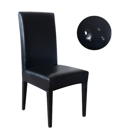 2/4/6Pcs Waterproof Chair Cover PU Leather Fabric Chair Covers Big Elastic Seat Chair Covers Stretch Seat Case For Home Banquet