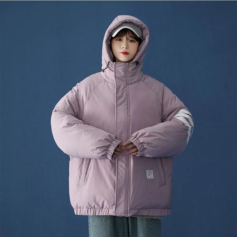 Winter Cotton-padded Women's Loose Oversize Cotton-padded Coat Korean Version Bread Coat Hoodie Warm Sportswear Casual Coat