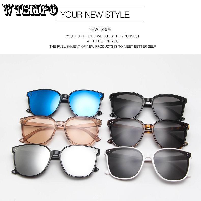 WTEMPO Women's Fashion Vintage Retro Mirror Designer Flat Lens Sunglasses