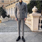 Double Breasted Suit Fit Handsome Groom Best Man Dress Host Suit Jacket Trousers Suit
