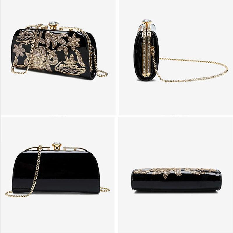 Women's sequins Clutch Bag Smooth Leathe Shoulder Bag Ladies Wedding Evening Banquet Bridal Rhinestones Clutch Purse Elegance Luxury