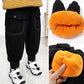 Boy's Cotton Trousers In Winter Plus Velvet Thickening Outer Wear Casual Middle Small Children's Winter Clothes Girls' Warm Pants Baby Trousers