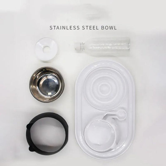 Dog Bowl with Stand Automatic Water Storage Dispenser Pet Cat Food Bowl 2-in-1 Splash-proof Water Container Elevated Removable