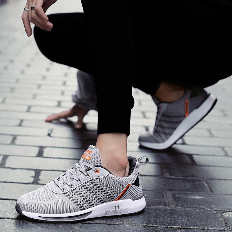 Couples Sports Shoes Fashion Women Flying Woven Mesh Breathable Non-Slip Wear-Resistant Cushion Sneakers Men's Vulcanize Shoes