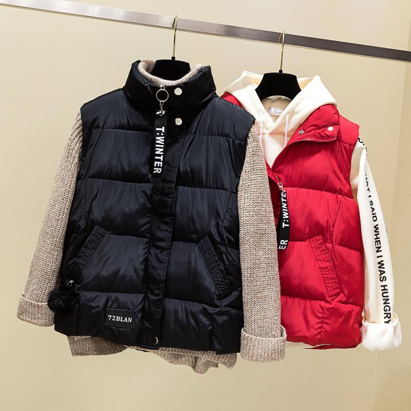 Women's Loose and Thick Short Waistcoat Warm Vest Down Coat Coat Cotton Vest