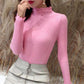 Autumn and Winter Women's Korean Style Pullover Lace Half Turtleneck Sweater Long-sleeved Slim Bottoming Sweater