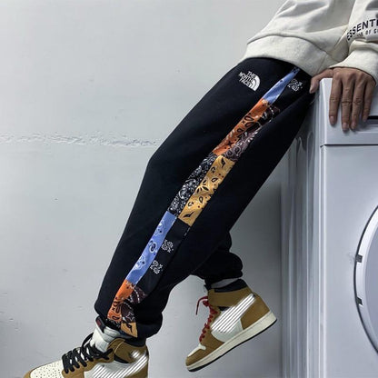 Autumn and Winter Casual Sports Men's Sweatpants Ins Casual Loose Cashew Flower Wide Leg Trousers