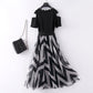 L-XXXL Women's Summer Dress Chiffon Veil Short Sleeve V-Neck Printing Mid-length Daily Wear