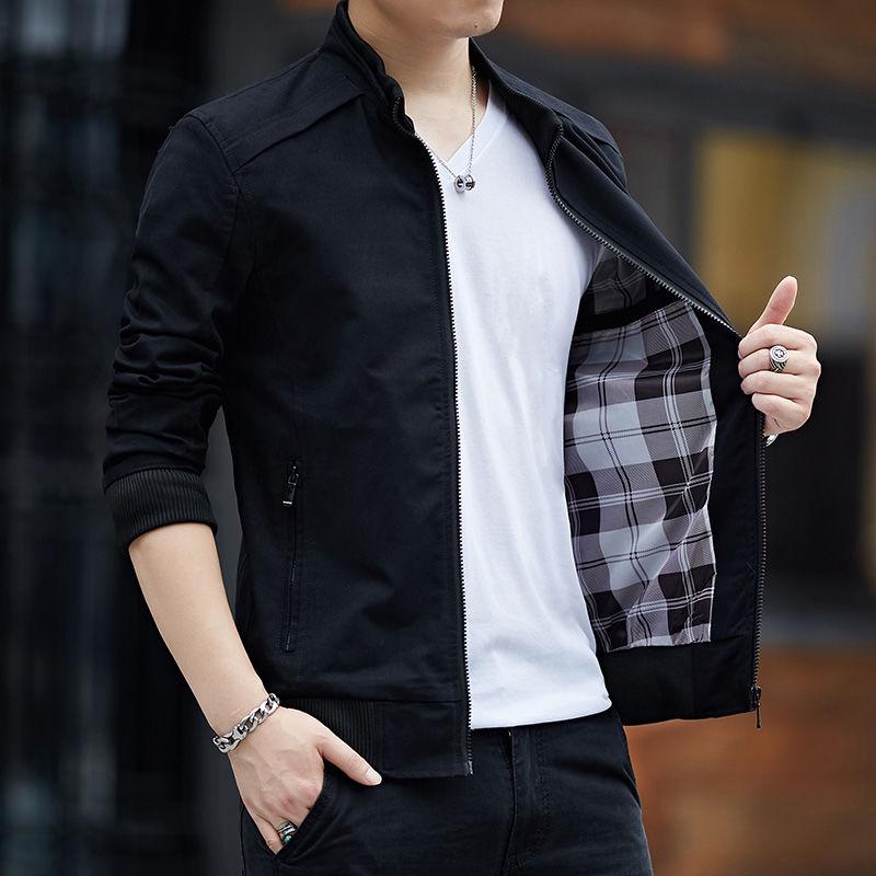 Mens Jackets Autumn Casual Coats Solid Color Mens Sportswear Slim Jackets Male Bomber Jackets 4XL