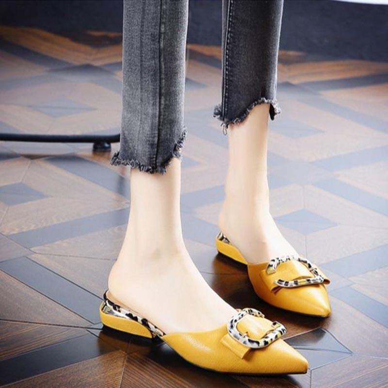 35-39 Summer Women All-match Shiny Slippers Outdoor Diamond High Heels Bohemian Beach Wear-resistant Non-slip Office Lady Pointed Sandals