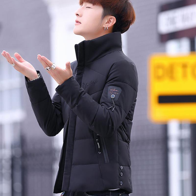 Thicken Warm Stand-up Collar Winter Coat Men's Cotton-padded Clothing Fashion Self-cultivation Slim Winter Clothes