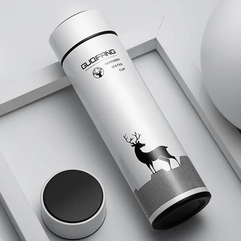 Lucky Deer Printing Vacuum Flask 304 Stainless Steel Coffee Tea Water Bottle 500ml Home Outdoor Sports Water  Cup