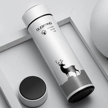 Lucky Deer Printing Vacuum Flask 304 Stainless Steel Coffee Tea Water Bottle 500ml Home Outdoor Sports Water  Cup
