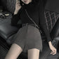 Send Belt Woolen Shorts Children's Autumn and Winter Models To Wear High Waist A-line Thin Black Wild Wide-legged Tide Ins