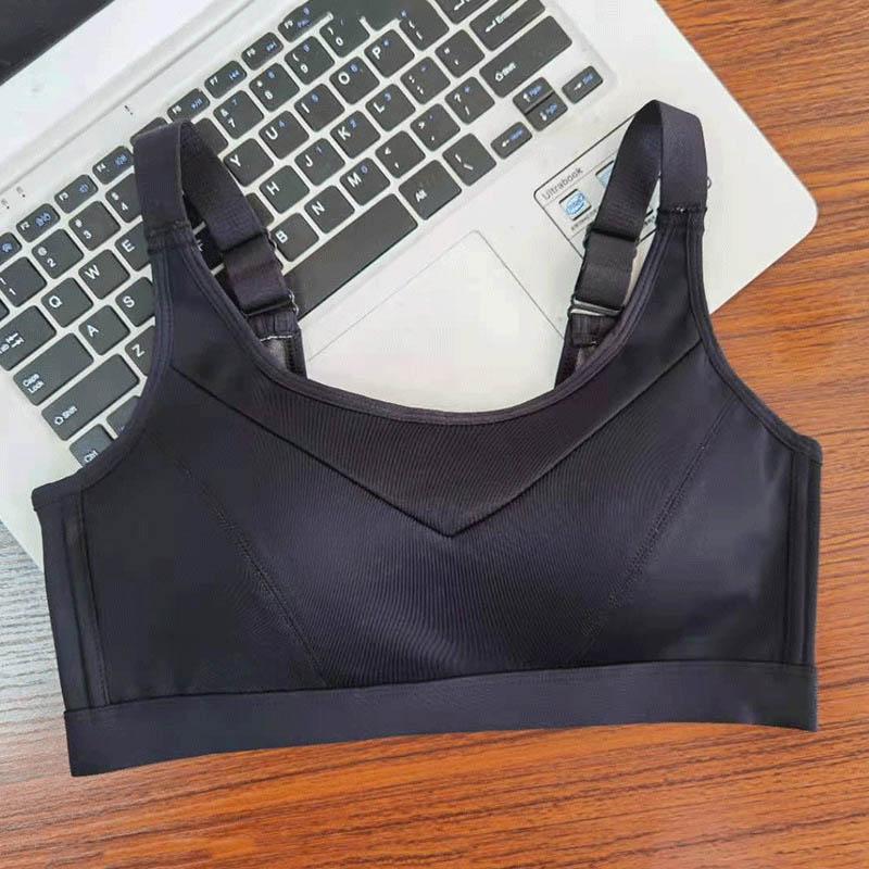 Ladies No Steel Ring Gathered Shock-proof Sag-proof Thin Cup Yoga Fitness Vest Simple Fashion Glossy Breathable Comfortable Sports Bra