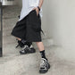 Men's Summer Breathable Thin Five-point Pants Korean Ins Retro Pocket Overalls Wide-leg Loose Sports Casual Shorts