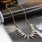 European and American Fashion Punk Rhinestone Gemstone Rivet Spiked Alloy Necklace Jewelry