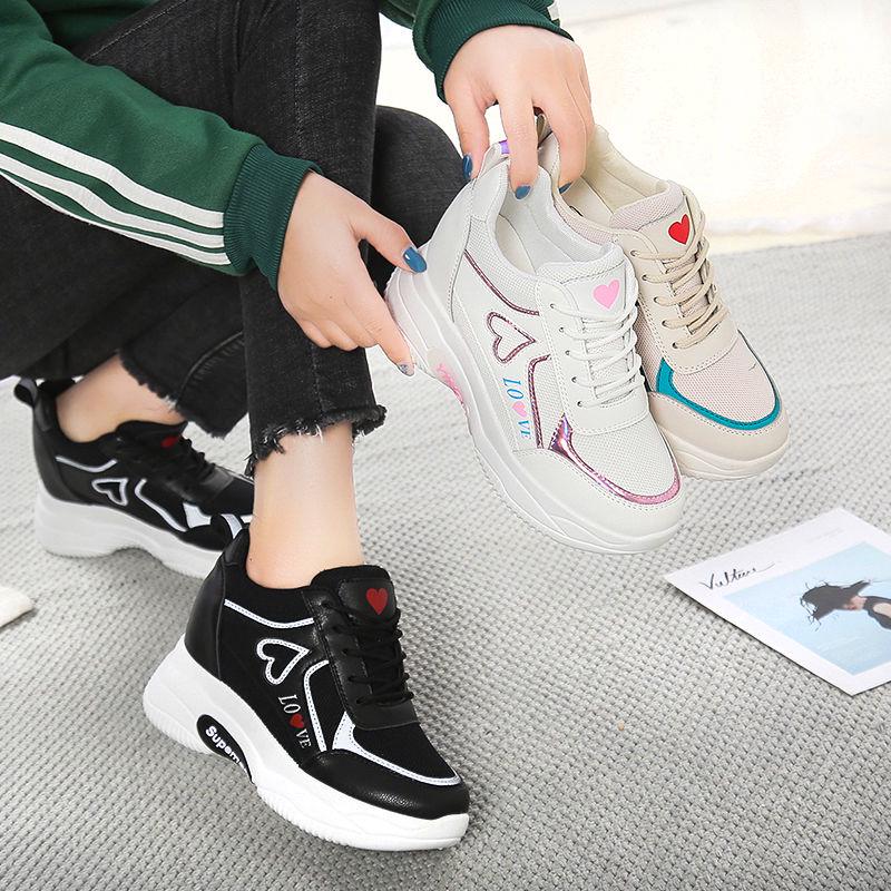 White Sneakers Women Heighten Womens Dad Shoes Casual Vulcanized Shoes Zapatos Dorados Para Mujer