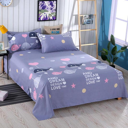 Bedding One-piece Pure Cotton Quilt Warm Bedding All-cotton Double Three-piece Suit Four-season General Exquisite Printing Pattern Color-fast Washable
