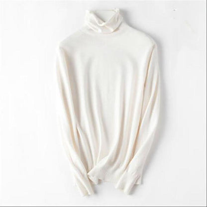Turtleneck Slim Bottoming Sweater Long Sleeved Autumn Winter Solid Color Sweater Women
