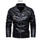 Motorcycle Color Matching Casual Men's Leather Jacket Casual Trend Fashion Stand-up Collar Youth Tough Guy Leather Jacket