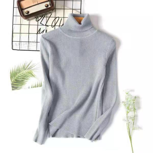Women's Sweater Thickened Turtleneck Warm Autumn and Winter Knitted Women's Stretch Soft Pullover