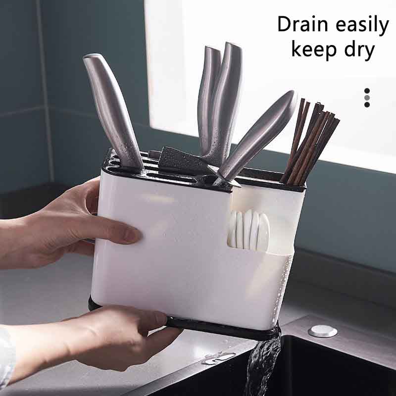Kitchen Rack Multi-function Knife Rack Storage Rack Insert Knife Seat Chopsticks Tube Drain Storage Rack Kitchen Supplies Tools