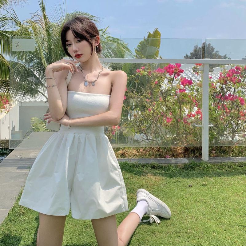 Women  Sexy Top Rompers Spring and Summer Sling Tube Top Casual Vacation Office Home
