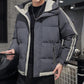 Cotton Men's Winter Jacket Korean Style Trend Thickening Tooling Youth Hooded Cotton Jacket
