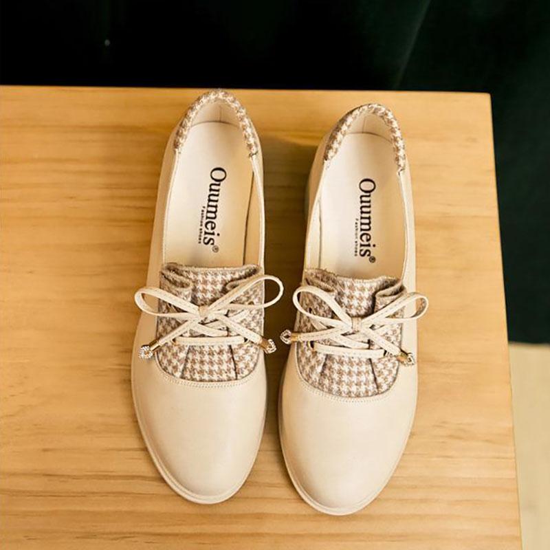 Ladies Style Gentle Shoes Women Spring All-match Women's Shoes Retro Single Shoes Mid-heel Small Leather Shoes