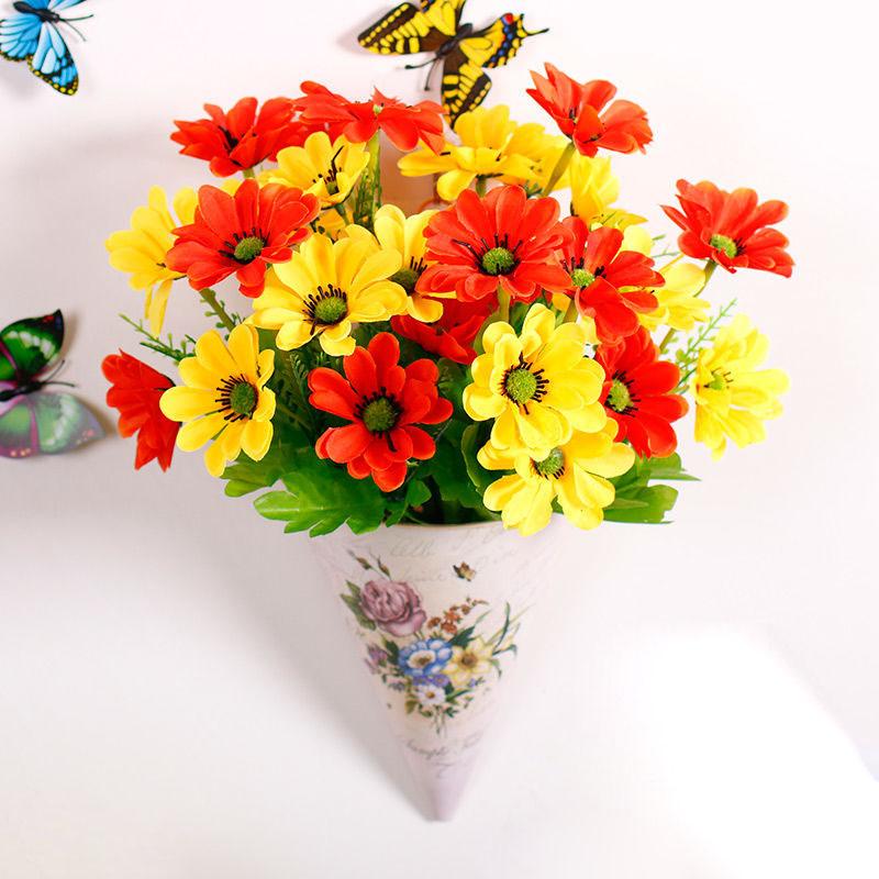Hanging Flower Basket Pastoral Artificial Flower Simulation Flower Wall Hanging Floral Decoration Rose Flower Living Room Hanging Wall