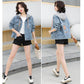 Denim Jacket Female Spring and Autumn Style Korean Loose and Versatile Student Hooded Casual Baseball Uniform