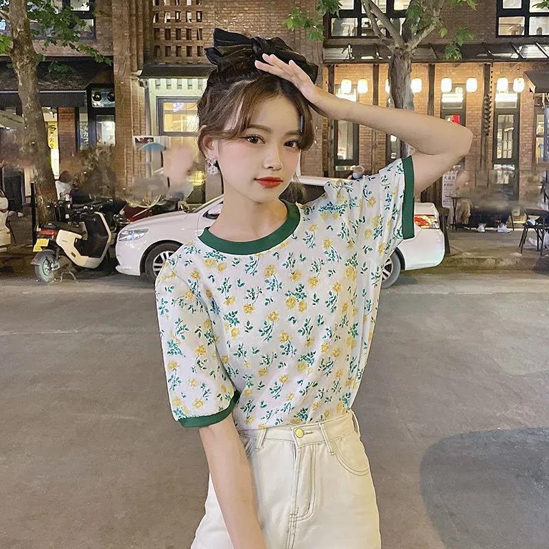 Women's Summer Versatile Printed Short Sleeve Loose Top T-Shirt