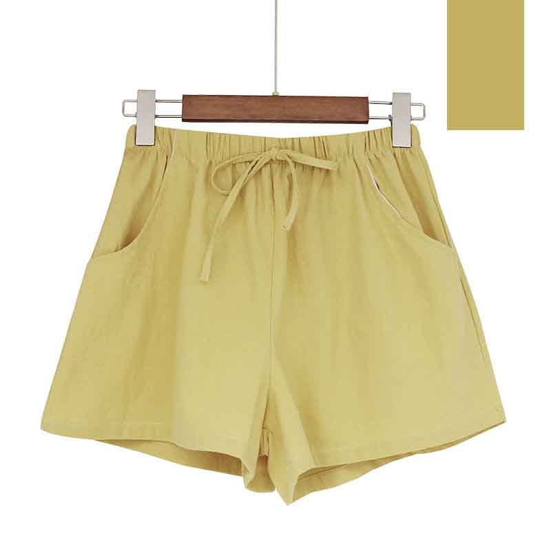 Sports Cotton and Linen Shorts Women's Summer High Waist Loose All-match Wide-leg Three-point Pants Outer Wear Casual Pants