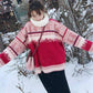 Loose thick retro red sweet 2019 autumn and winter Christmas wear pullover sweater female